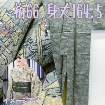 화장 66 기장 164.5 도카이도 53차 이중 기모노 코몬 화학 섬유