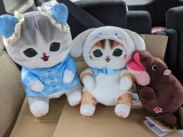고양이와 하마 봉제 인형 세트