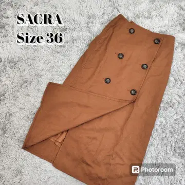 SACRA 프론트 버튼 랩스커트 코튼 트윌 일본제