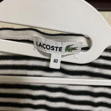 LACOSTE 가디건 40 화이트 스트라이프