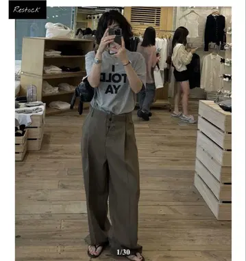 oksoon 1tuck casual slacks khaki