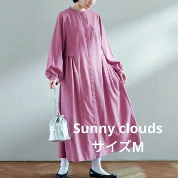 써니클라우드 화려한 원피스 린넨 혼방 핑크 M