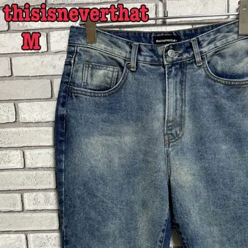 [레어] thisisneverthat 데님 팬츠 스트레이트 빅 로고 M