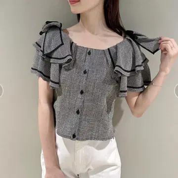 SNIDEL 스나이델 상의 블라우스 스퀘어 슬리브 블라우스