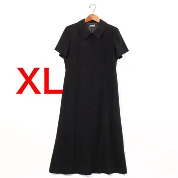 H1568 블랙 포멀 반팔 원피스 상복