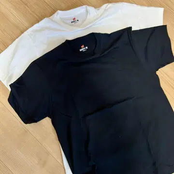 Hanes BEEFY-T L 사이즈 화이트 블랙 2색 세트 미사용품