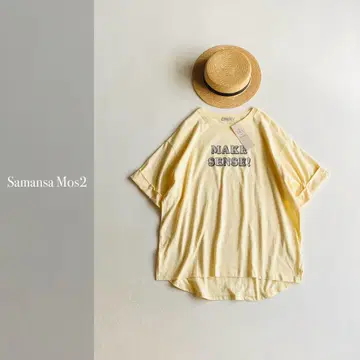 Samansa Mos2 로고 어소트 프린트 튜닉 티셔츠