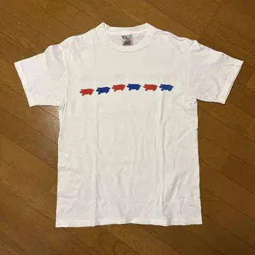 ONEITA 컬러풀 돼지 프린트 티셔츠 M