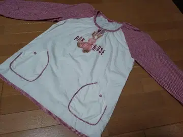 PINK HOUSE 깅엄 토끼 긴팔 셔츠 화이트/레드 체크