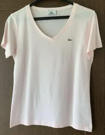 LACOSTE 핑크 V넥 티셔츠