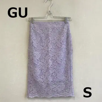 C0731A12 [GU] 꽃무늬 전체 레이스 타이트 스커트