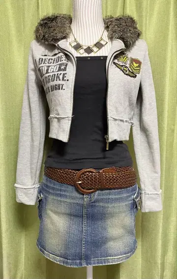 레어 컨디션 최상 빈티지 퍼 후드티 00s/y2k/헤이세이 갸루/그런지