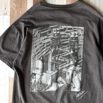 [초레어!!] 90년대 M.C. Escher 아트 프린트 티셔츠 L 싱글