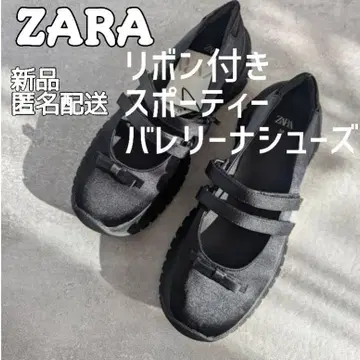 ZARA 자라/발레리나 슈즈/리본 달린 스포티 발레리나 슈즈
