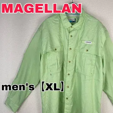 W084 [ MAGELLAN ] 긴팔 낚시 셔츠 [ 남성용 XL ] 그린