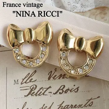 프랑스 빈티지 NINA RICCI 리본 모티브 귀찌
