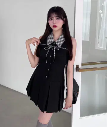 OLIVE des OLIVE 슬리브리스 셔츠 미니 원피스