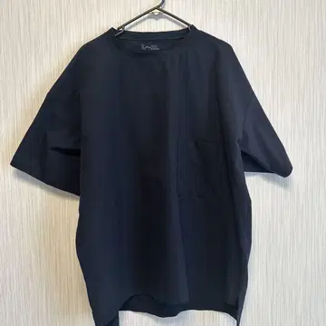 MUJI Labo 흡한속건 가로 세로 스트레치 티셔츠 L-XL 네이비