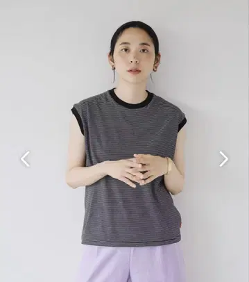 Healthknit / 헬스니트 / 보더 슬리브리스 T셔츠