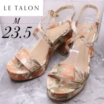 [컨디션 최상] le talon 르탈론 통굽 꽃무늬 스트랩 샌들 23.5