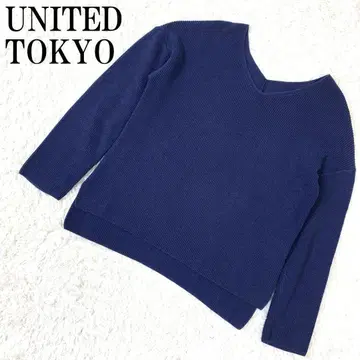 UNITED TOKYO 깊은 V넥 니트 네이비 1 B9564