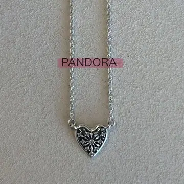 PANDORA 하트 눈송이 목걸이