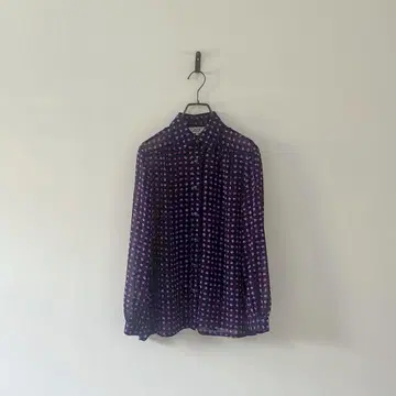 구제 일본제 시어 셔츠 올 패턴 꽃무늬 블라우스 레트로 빈티지 핑크