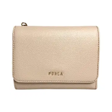 [새상품급] FURLA 훌라 3단 폴더형 지갑 가죽 베이지 가죽 여성용