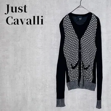 Just Cavalli V넥 긴팔 가디건 절개 올 패턴 이탈리아제