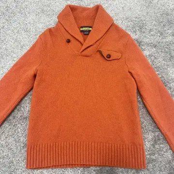 RALPH LAUREN RUGBY 숄카라 울 스웨터 오렌지