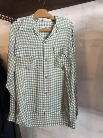 40-50년대 vintage 시어서커 오픈 카라 셔츠