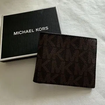MICHAEL KORS 반지갑 브라운 모노그램 소가죽 럭셔리