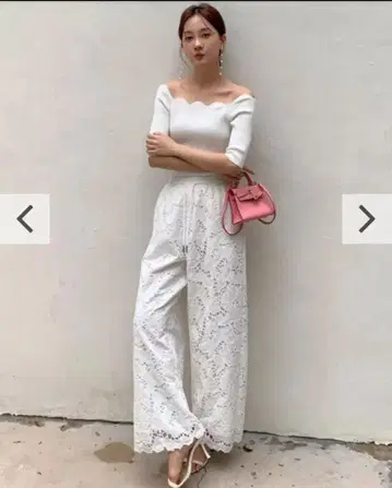 화이트 와이드 팬츠 S 사이즈