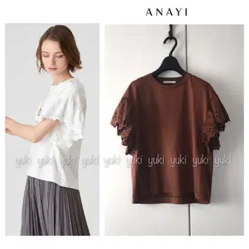 ANAYI 모크로디 자수 소매 프릴 풀오버