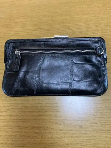 드리스 반 노튼 블랙 가죽 클러치백