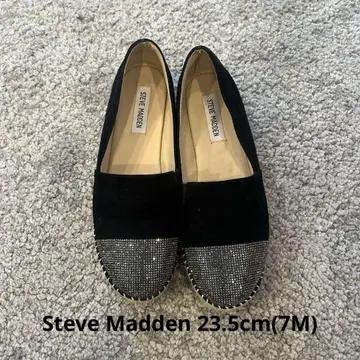 Steve Madden 블랙 스웨이드 플랫슈즈 7M 23.5cm