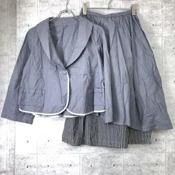 Kazuko Kitamura 자켓 레이어드 스커트 상하의 세트