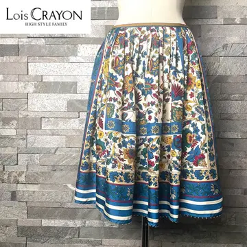 Lois CRAYON 로이스크레용 스카프 디자인 실크 플레어 스커트