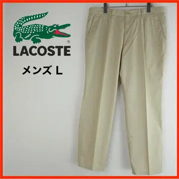 A3714 새상품급 LACOSTE 스트레이트 팬츠 46 L 상당 베이지