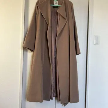 [ 새상품급 ] nano UNIVERSE 울 비버 노카라 벨티드 코트