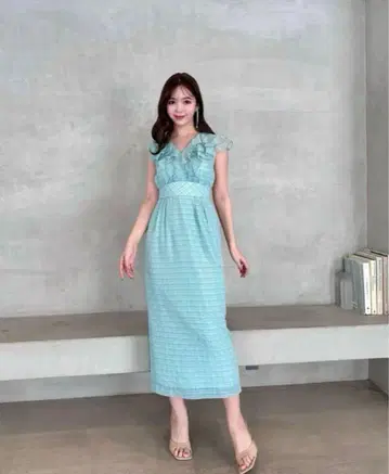 CALNAMUR 플레이드 프릴 원피스