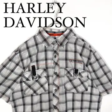 HARLEY DAVIDSON 체크 무늬 반팔 버튼다운 셔츠 S
