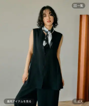 렙심 린넨 라이크 드라이 시리즈 블랙 절개 베스트