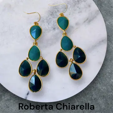 로베르타 찰레라 Roberta 그라데이션 블루 드롭 귀걸이 22금 도금