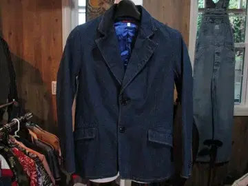 BLUE BLUE 데님 테일러드 자켓 블루블루 블레이저 다크 네이비