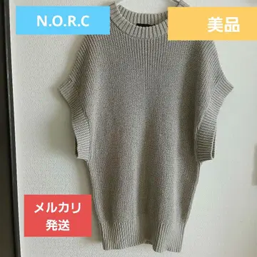 N.O.R.C 베이지 슬리브리스 니트 메루카리 발송 익명