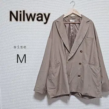 Nilway 베이지 더블 브레스트 자켓 M 사이즈 금장 버튼