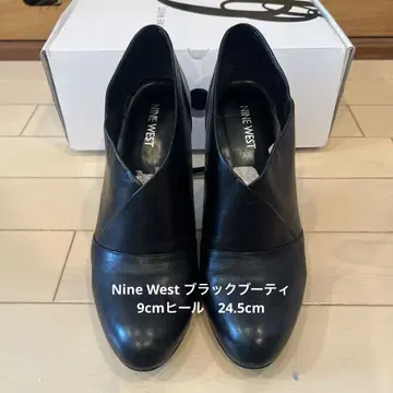 Nine West 블랙 부티 9cm 힐 24.5cm