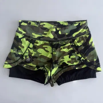 neon yellow camouflage mini pants