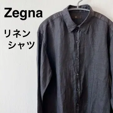 Z Zegna 지 제냐 린넨 셔츠 이탈리아제 블랙 L